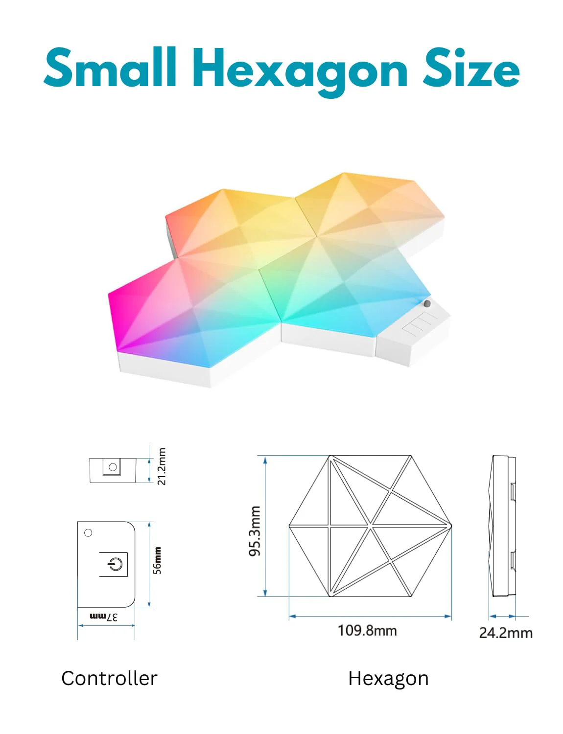 Apex Hexagon Light Panels (Small, 10 Piece) - Image 3