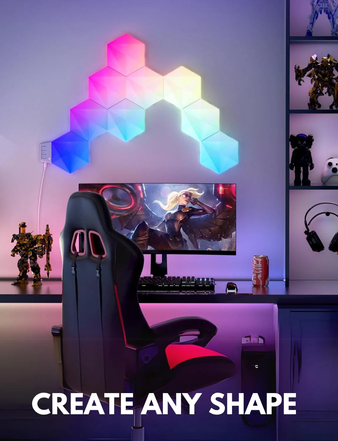 Apex Hexagon Light Panels (Small, 10 Piece) - Image 4