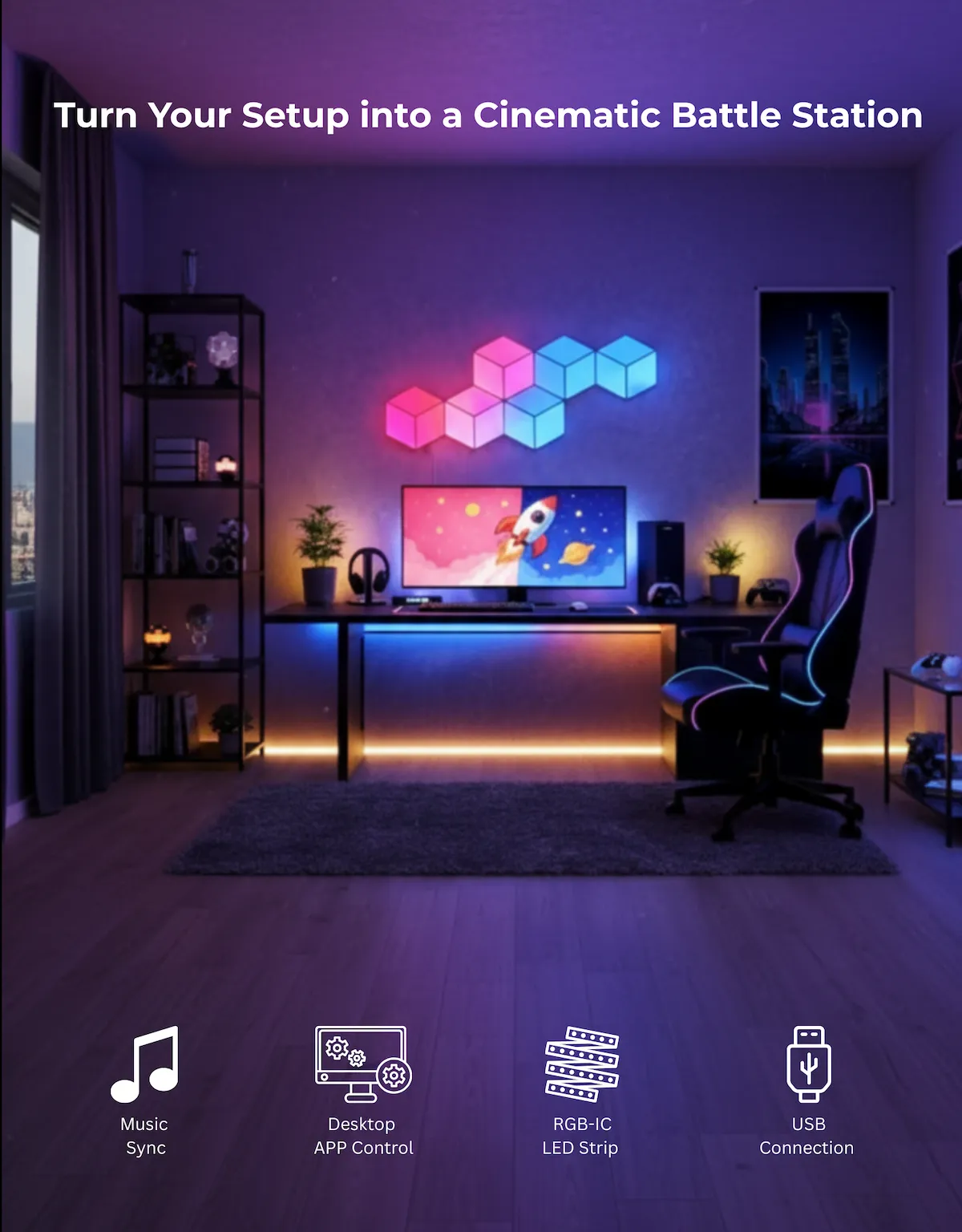 Apex Monitor Sync Hexagon Light (6 Pcs) - Image 3