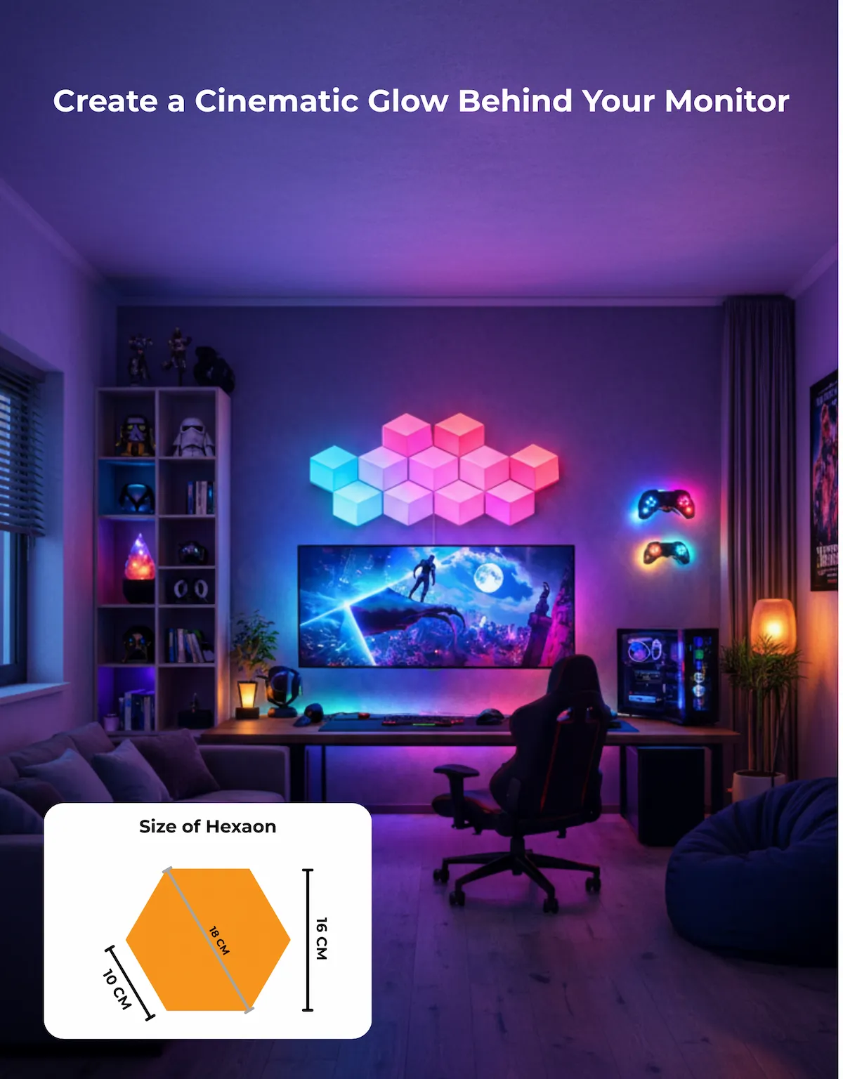 Apex Monitor Sync Hexagon Light (6 Pcs) - Image 5