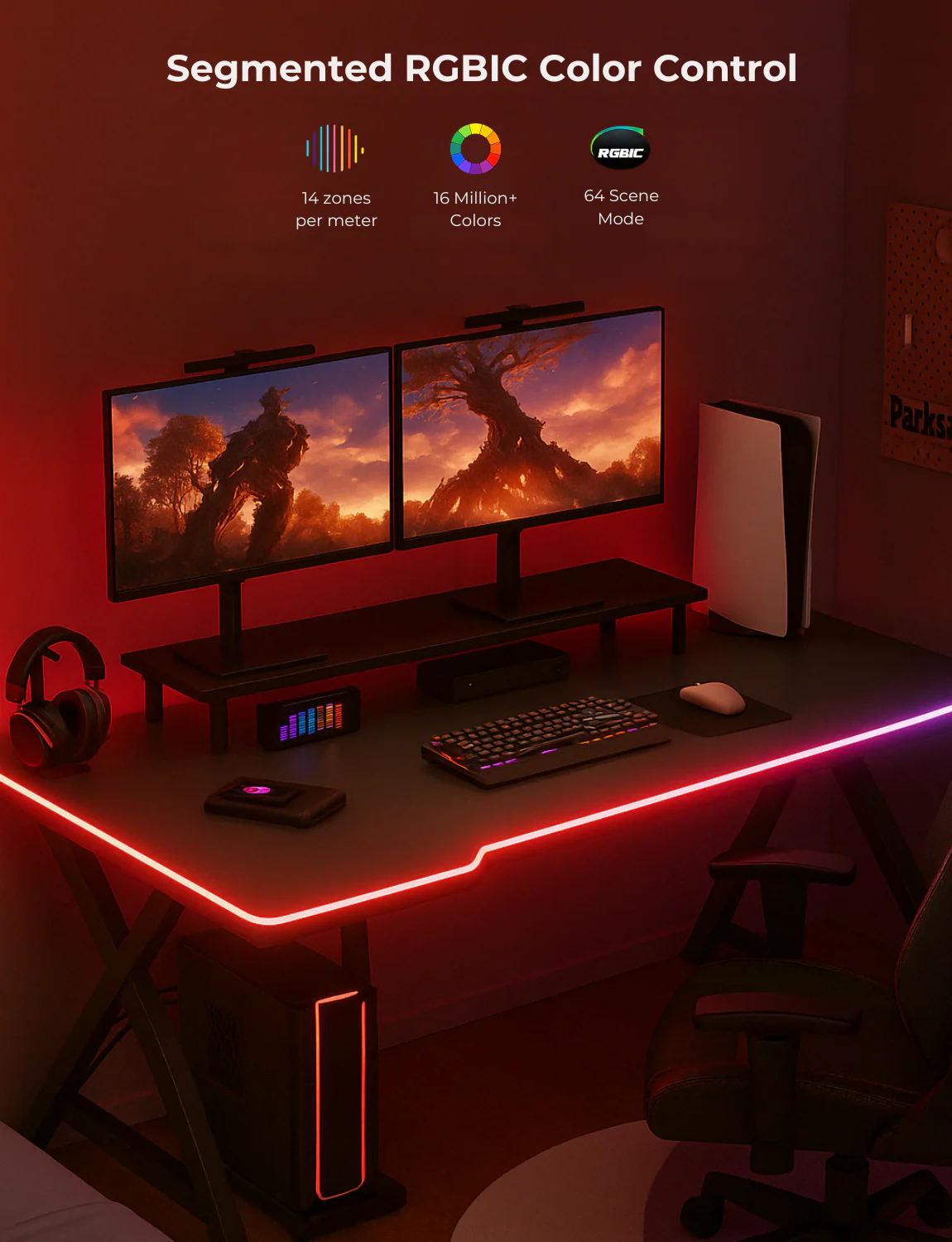 Apex RGBIC Neon Rope Light for Desks - Image 3