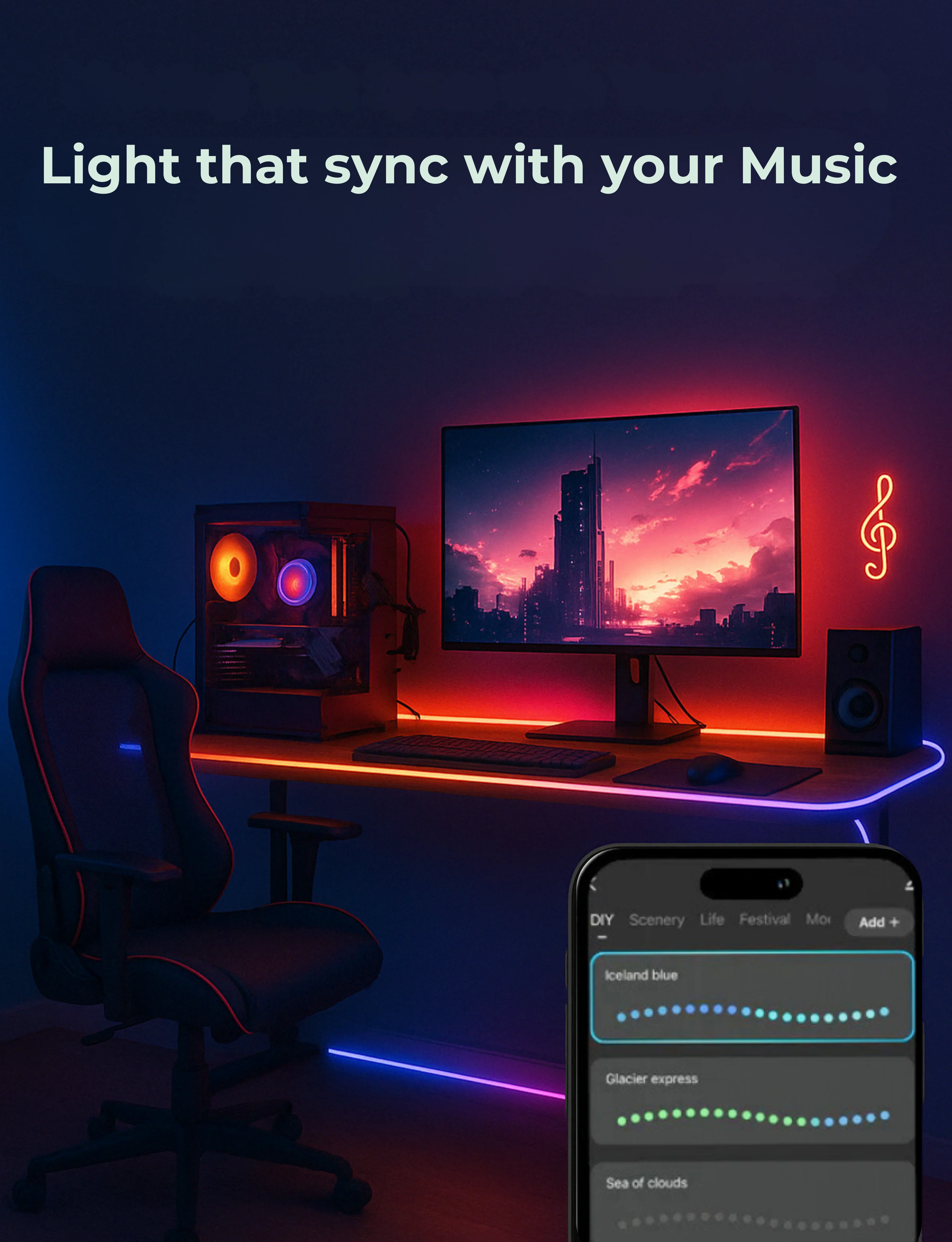 Apex RGBIC Neon Rope Light for Desks - Image 7