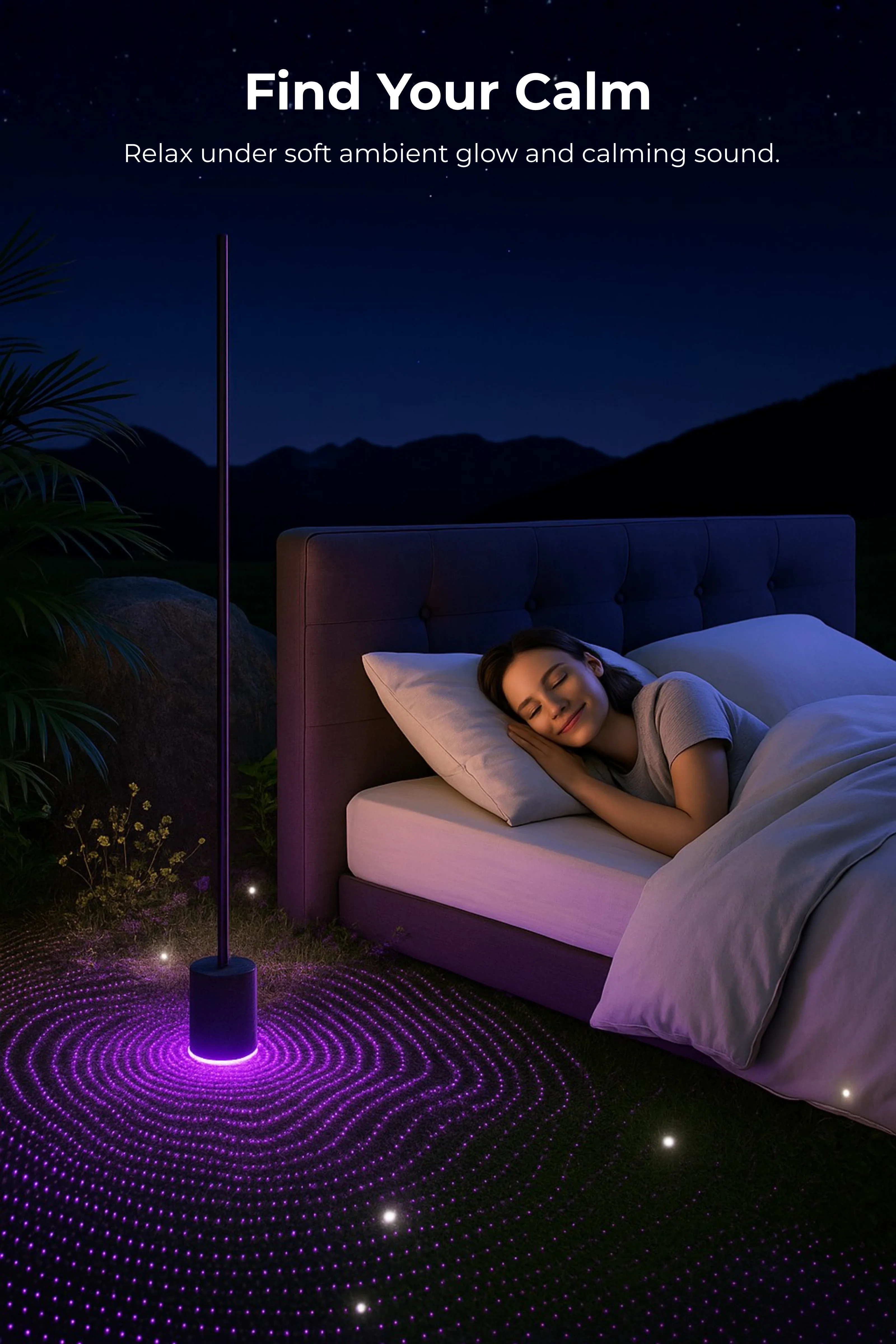 Apex RGBICW Floor Lamp with Speaker - Image 4